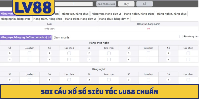 Soi cầu xổ số siêu tốc LV88 chuẩn